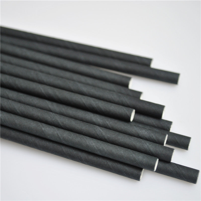 25 Disposable White Black and Natural Colour Eco-friendly Paper straw