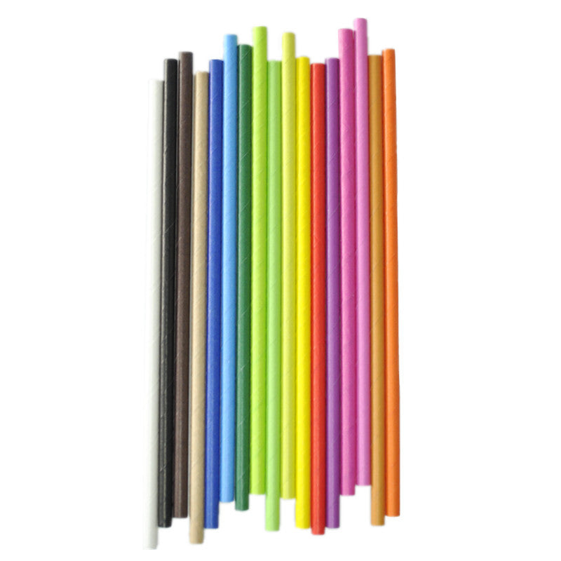 25 Disposable White Black and Natural Colour Eco-friendly Paper straw
