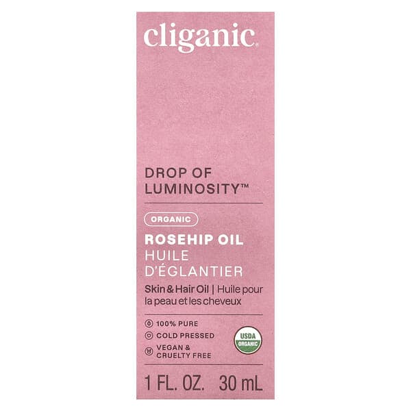 Cliganic Organic Rosehip Oil 1 fl oz (30 ml)