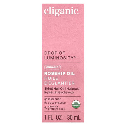 Cliganic Organic Rosehip Oil 1 fl oz (30 ml)