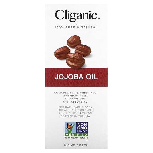 Cliganic 100% Pure & Natural Jojoba Oil 16 fl oz (473 ml)