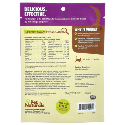 Pet Naturals Daily Multi For Cats All Sizes 30 Chews 1.32 oz (37.5 g)