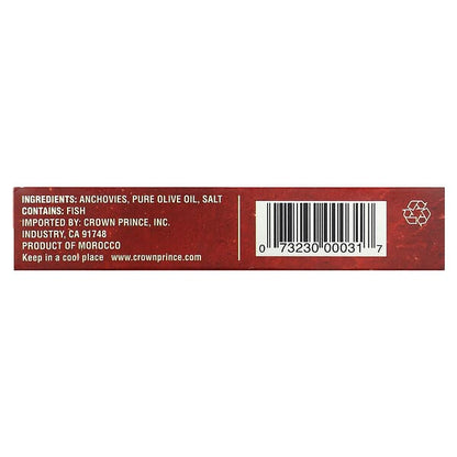 Crown Prince Natural Flat Anchovies In Pure Olive Oil 2 oz (56 g)