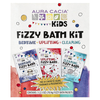 Aura Cacia Kids Fizzy Bath Kit Variety  3 Packets 2.5 oz (70.9 g) Each