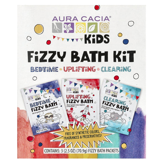 Aura Cacia Kids Fizzy Bath Kit Variety  3 Packets 2.5 oz (70.9 g) Each