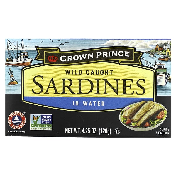 Crown Prince Natural Wild Caught Sardines In Water 4.25 oz (120 g)
