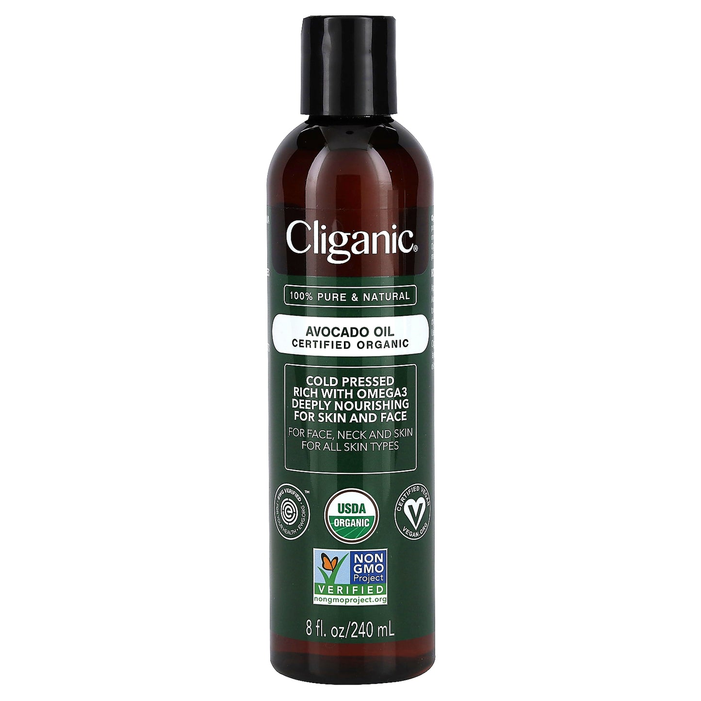 Cliganic Organic Avocado Oil 8 fl oz (240 ml)