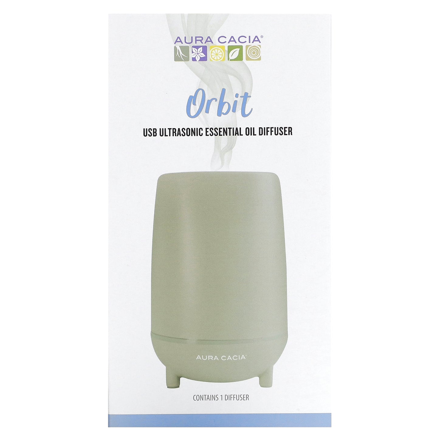 Aura Cacia Orbit USB Ultrasonic Essential Oil Diffuser 1 Count