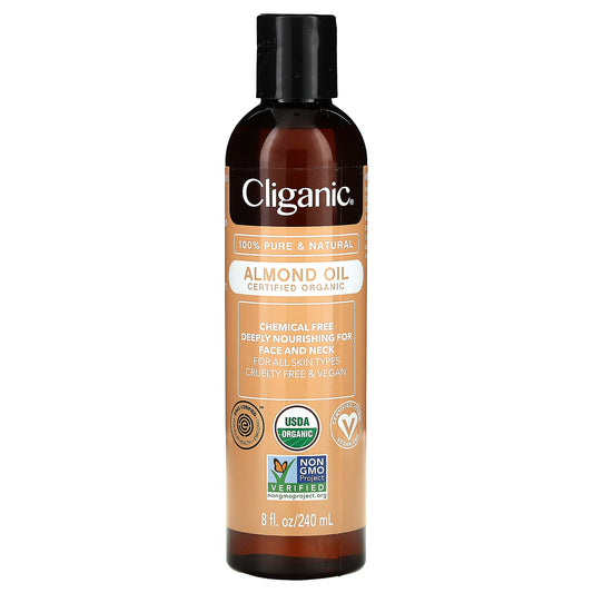 Cliganic Organic Almond Oil 8 fl oz (240 ml)