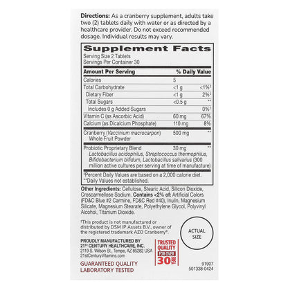 21st Century Cranberry Plus Probiotic 60 Tablets