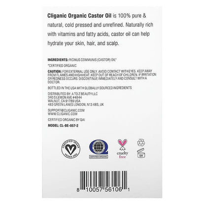 Cliganic Organic Castor Oil 2 fl oz (60 ml)