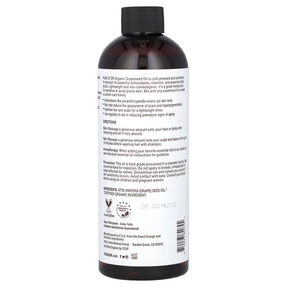 Pura D'or Organic Grapeseed Oil 16 fl oz (473 ml)