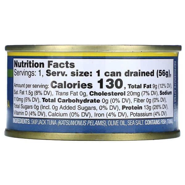Wild Planet SkipJack Solid Light Wild Tuna in Pure Olive Oil 2.82 oz (80 g)