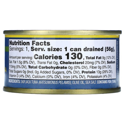 Wild Planet SkipJack Solid Light Wild Tuna in Pure Olive Oil 2.82 oz (80 g)