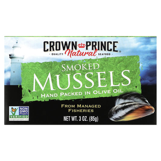 Crown Prince Natural Smoked Mussels In Olive Oil 3 oz (85 g)