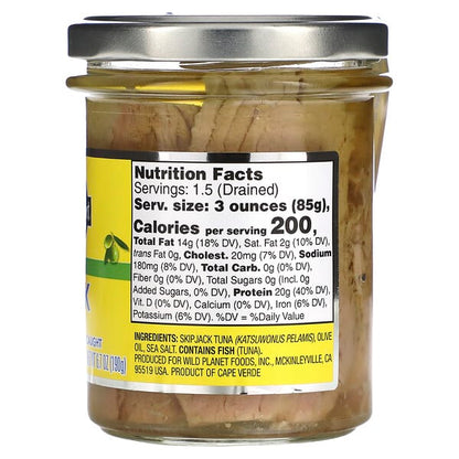 Wild Planet Skipjack Wild Tuna in Pure Olive Oil 6.7 oz (190 g)