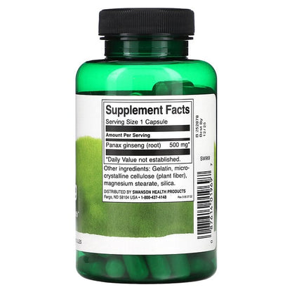 Swanson Korean Ginseng  500 mg  100 Capsules