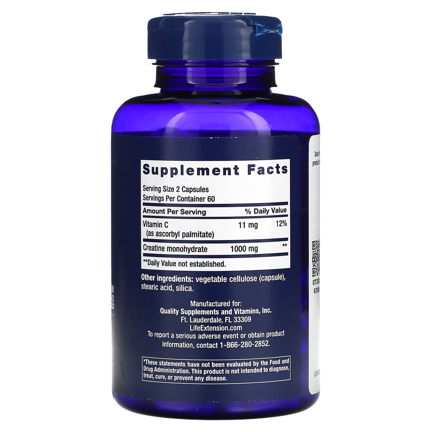 Life Extension Creatine Capsules 120 Capsules