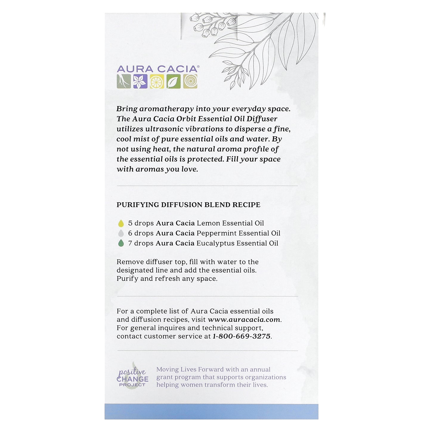 Aura Cacia Orbit USB Ultrasonic Essential Oil Diffuser 1 Count