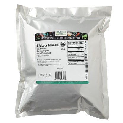 Frontier Co-op Organic Cut & Sifted Hibiscus Flowers 16 oz (453 g)