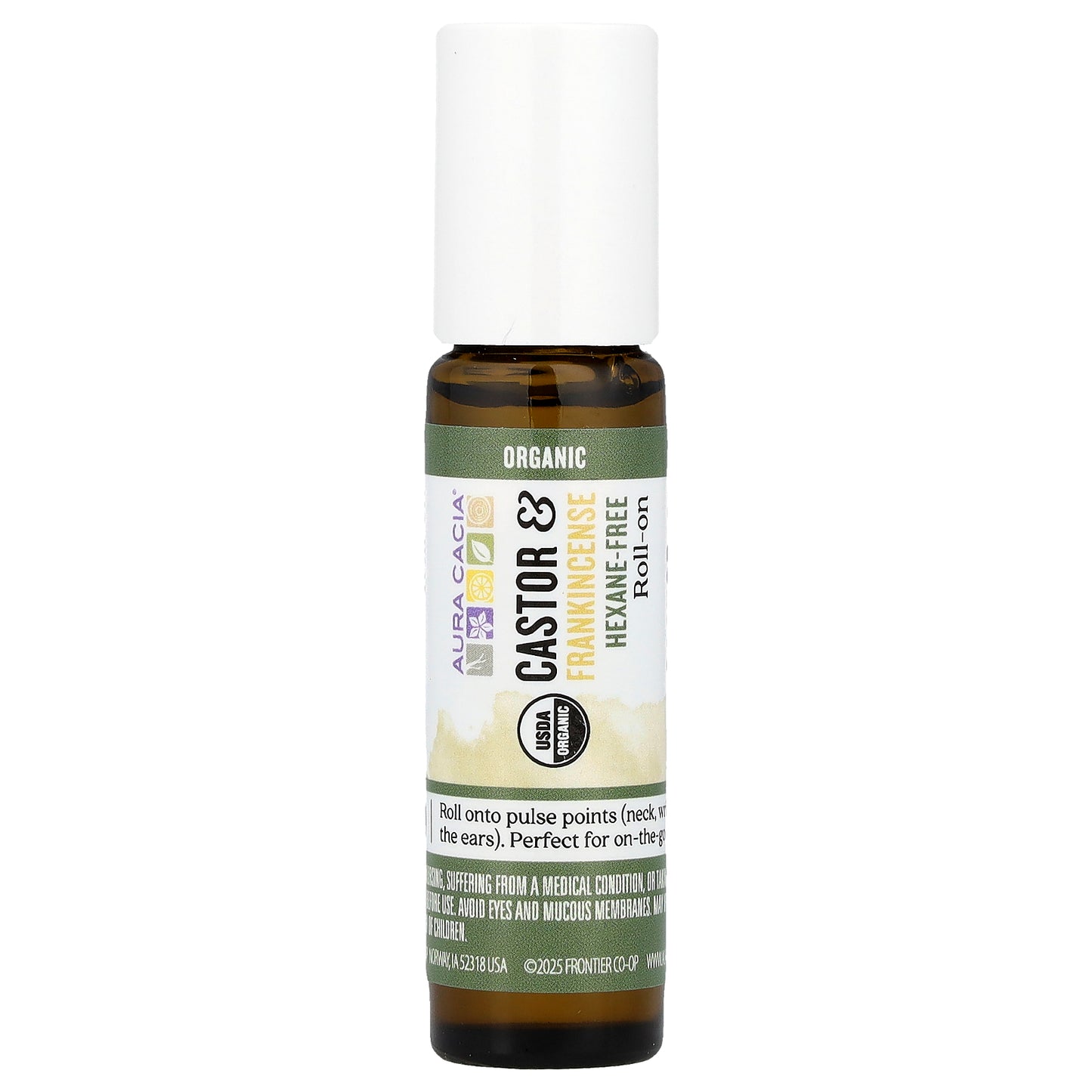 Aura Cacia Roll-On Castor & Frankincense 0.31 fl oz (9.2 ml)