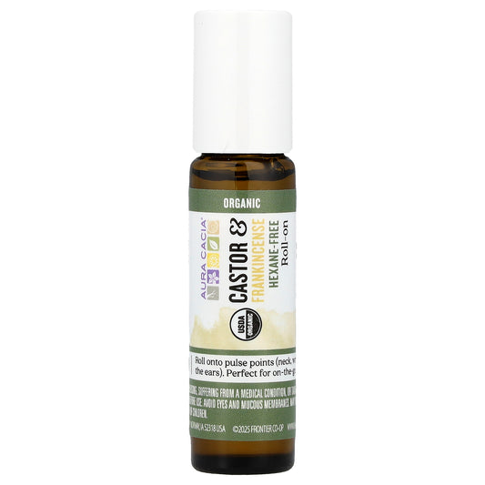 Aura Cacia Roll-On Castor & Frankincense 0.31 fl oz (9.2 ml)