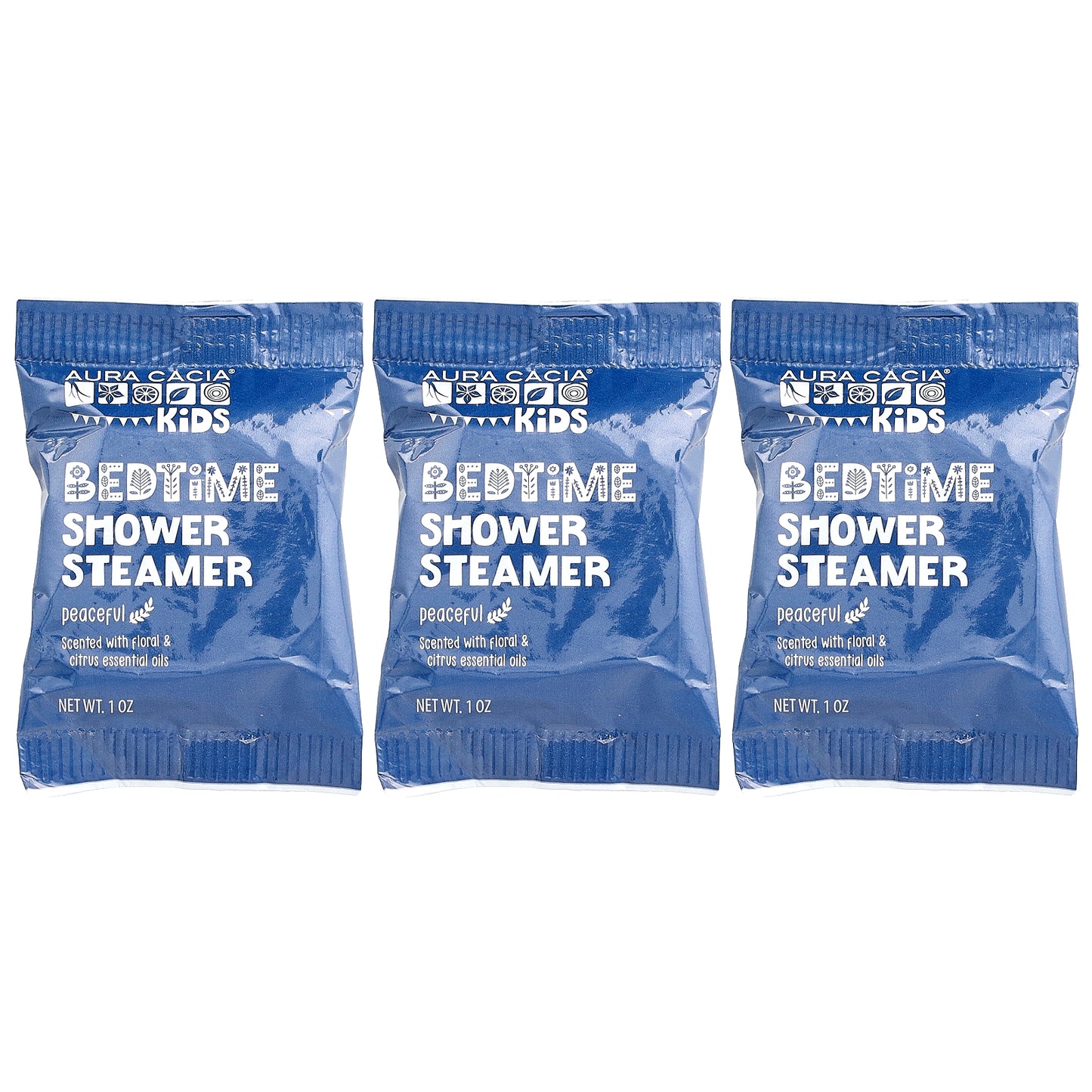 Aura Cacia Kids Bedtime Shower Steamers Peaceful 3 Tablets