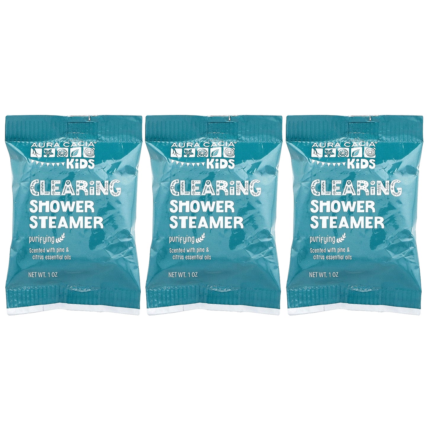 Aura Cacia Kids Clearing Shower Steamers Purifying 3 Tablets