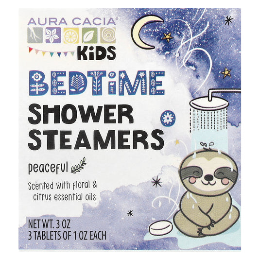 Aura Cacia Kids Bedtime Shower Steamers Peaceful 3 Tablets