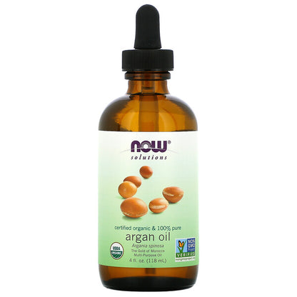 NOW Foods Solutions Certified Organic & 100% Pure Argan Oil 2 fl oz (59 ml)