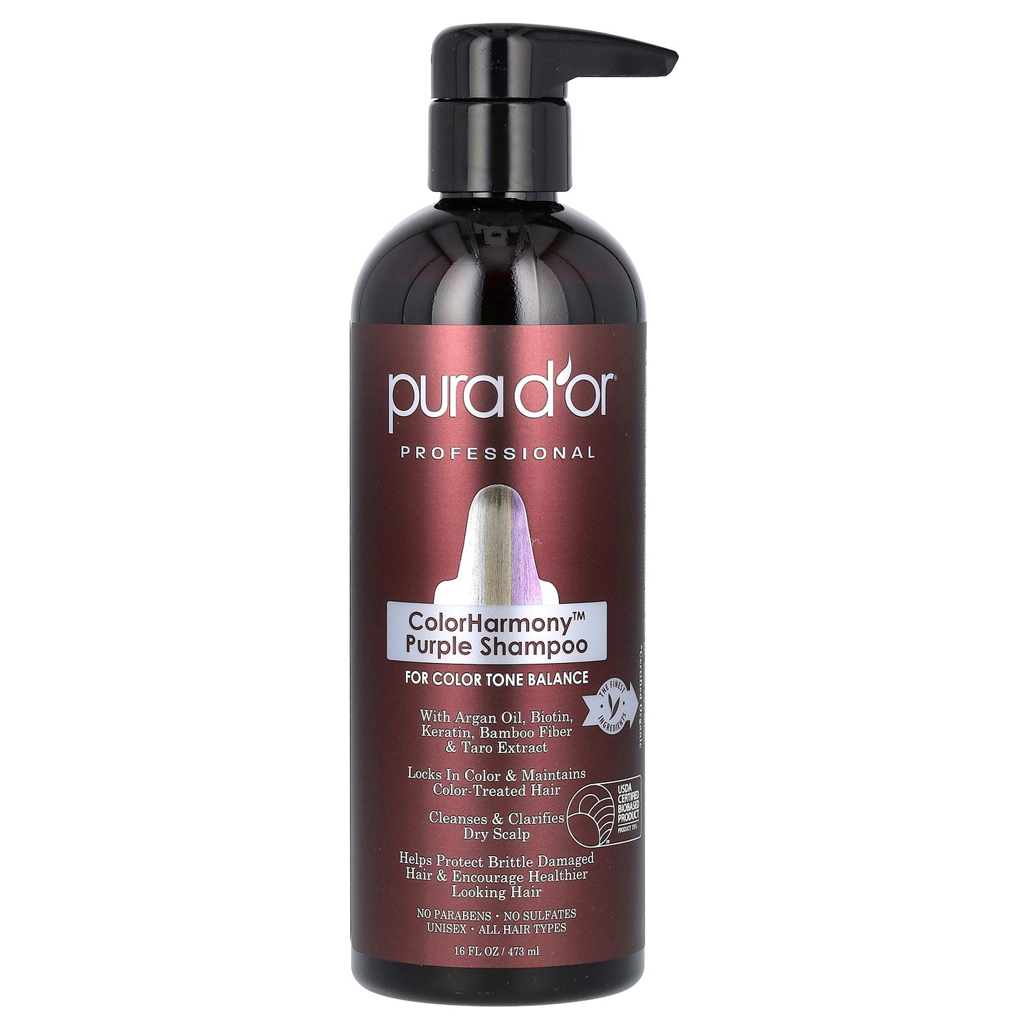 Pura D'or Professional ColorHarmony Purple Shampoo 16 fl oz (473 ml)