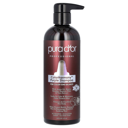 Pura D'or Professional ColorHarmony Purple Shampoo 16 fl oz (473 ml)
