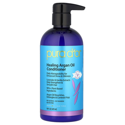 Pura D'or Healing Argan Oil Conditioner All Hair Types 16 fl oz (473 ml)