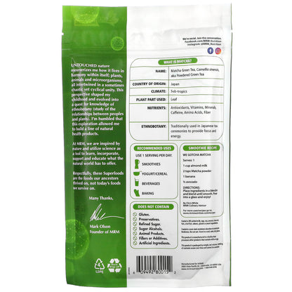 MRM Nutrition Matcha Green Tea Powder 6 oz (170 g)