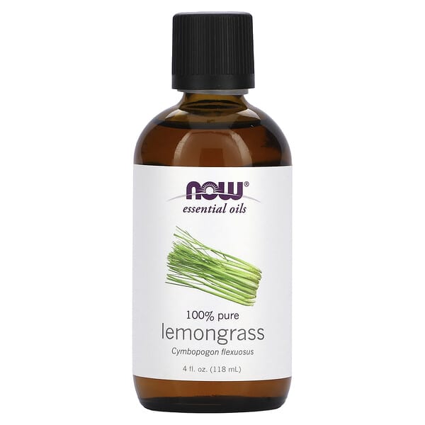 NOW Foods Essential Oils Lemongrass 4 fl oz (118 ml)