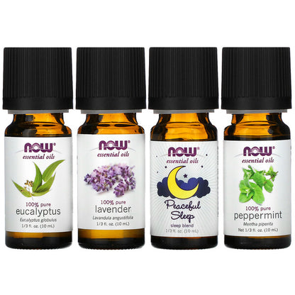 NOW Foods Solutions Seasonal Changes Balancing Essential Oils Kit 4 Bottles 1/3 fl oz (10 ml) Each