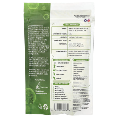 MRM Nutrition Organic Moringa Powder 8.5 oz (240 g)