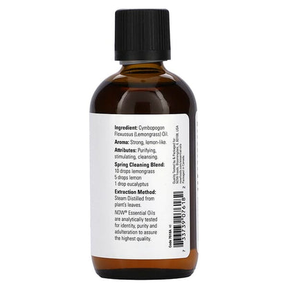 NOW Foods Essential Oils Lemongrass 4 fl oz (118 ml)