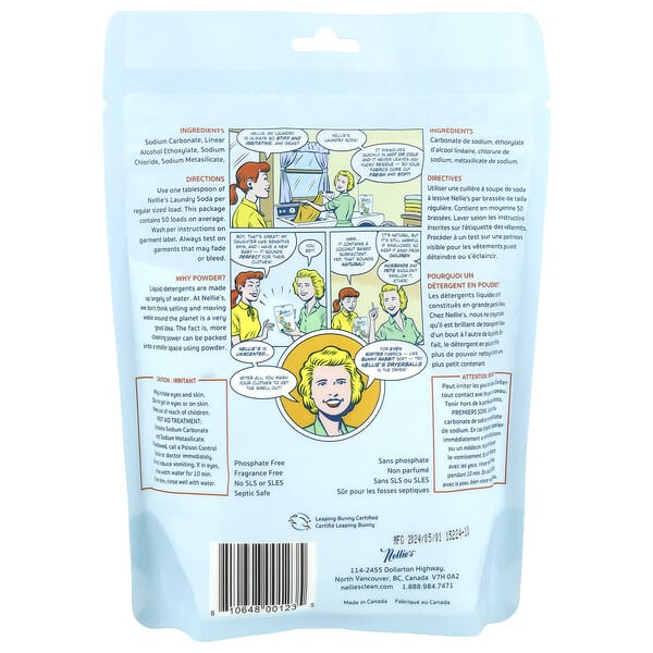 Nellie's Laundry Soda Fragrance Free 50 Loads 1.6 lb (726 g)
