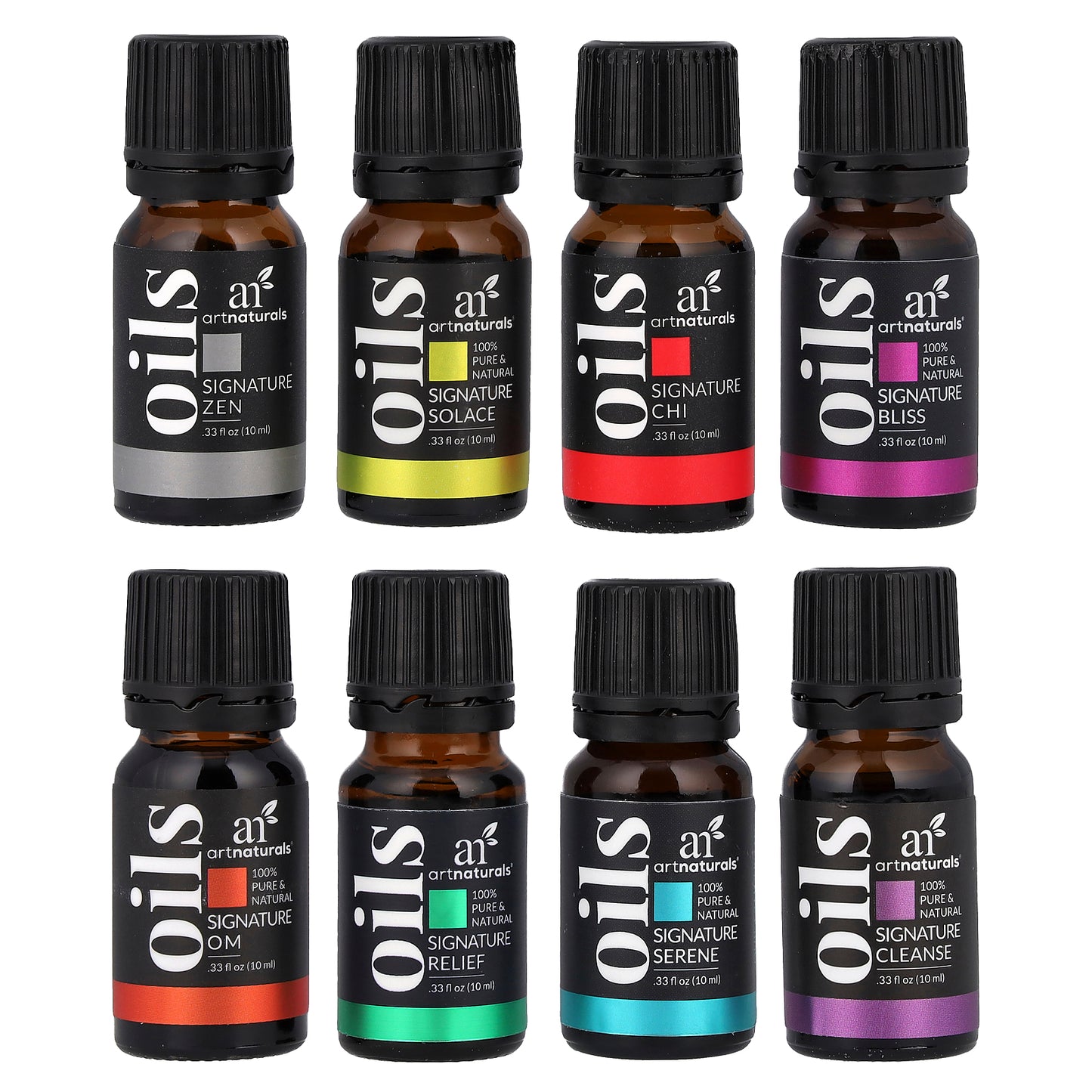 artnaturals Essential Oils Set Top 8 Blends 8 Bottles 0.33 fl oz (10 ml) Each