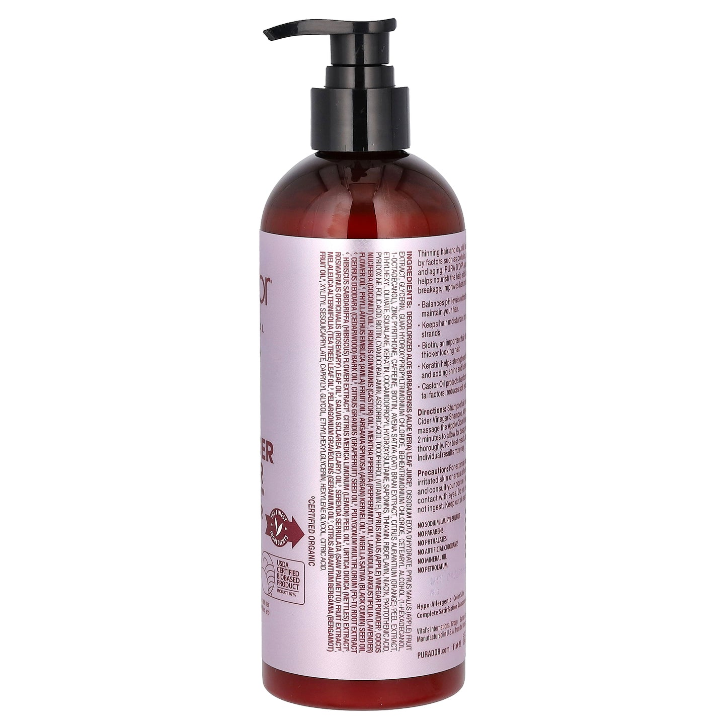 Pura D'or Apple Cider Vinegar Thin2Thick Conditioner 16 fl oz (473 ml)