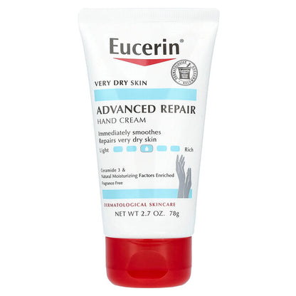 Eucerin Advanced Repair Hand Cream Very Dry Skin Fragrance Free 2.7 oz (78 g)