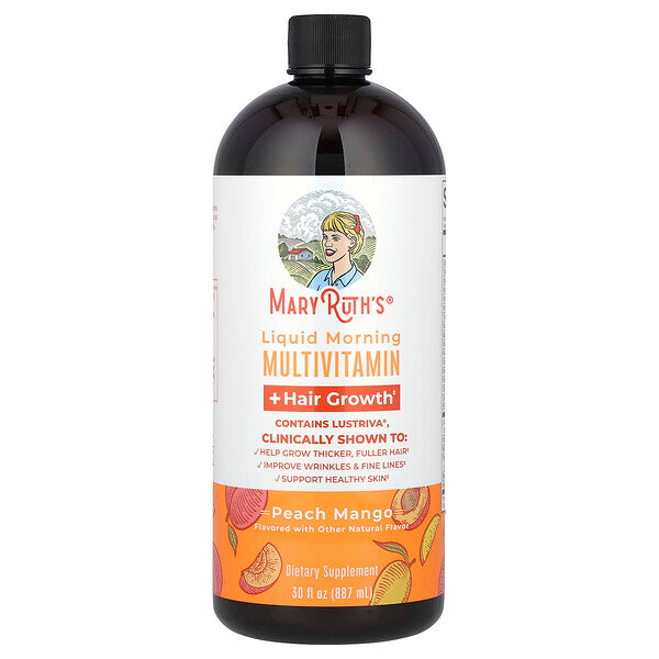 MaryRuth's Liquid Morning Multivitamin + Hair Growth  Peach Mango 30 fl oz (887 ml)