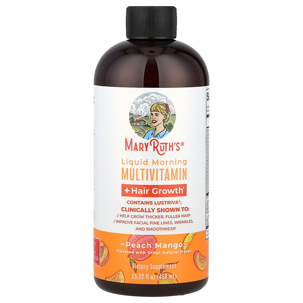 MaryRuth's Liquid Morning Multivitamin + Hair Growth  Peach Mango 30 fl oz (887 ml)