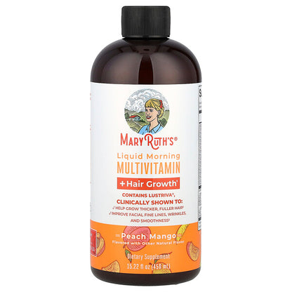 MaryRuth's Liquid Morning Multivitamin + Hair Growth  Peach Mango 30 fl oz (887 ml)