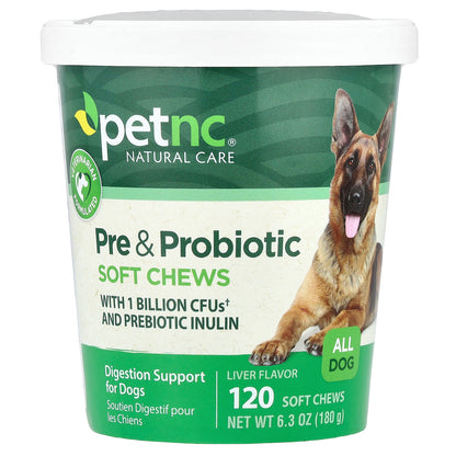 petnc NATURAL CARE Pre & Probiotic Soft Chews All Dog Liver 120 Soft Chews 6.3 oz (180 g)