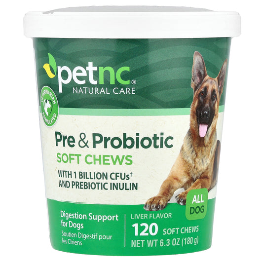 petnc NATURAL CARE Pre & Probiotic Soft Chews All Dog Liver 120 Soft Chews 6.3 oz (180 g)