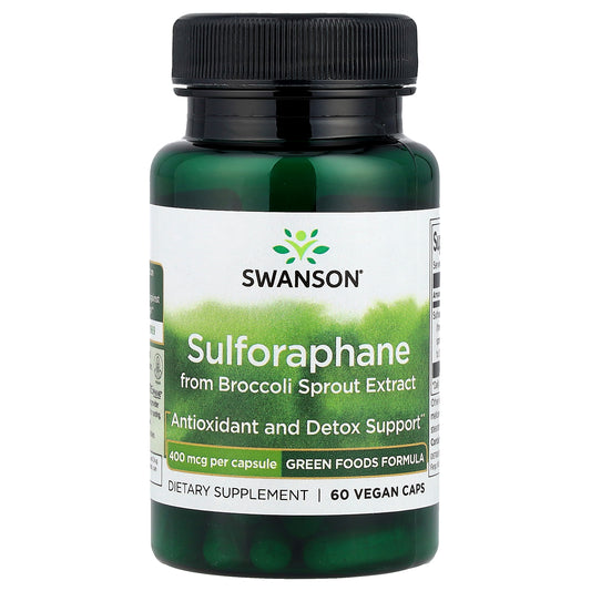 Swanson Sulforaphane from Broccoli Sprout Extract 400 mcg 60 Vegan Caps