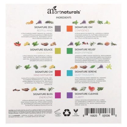 artnaturals Essential Oils Set Top 8 Blends 8 Bottles 0.33 fl oz (10 ml) Each