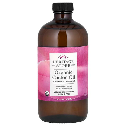 Heritage Store Organic Castor Oil 16 fl oz (473 ml)
